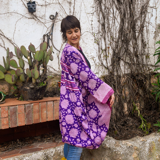 Kimono Midi Reversible Purple